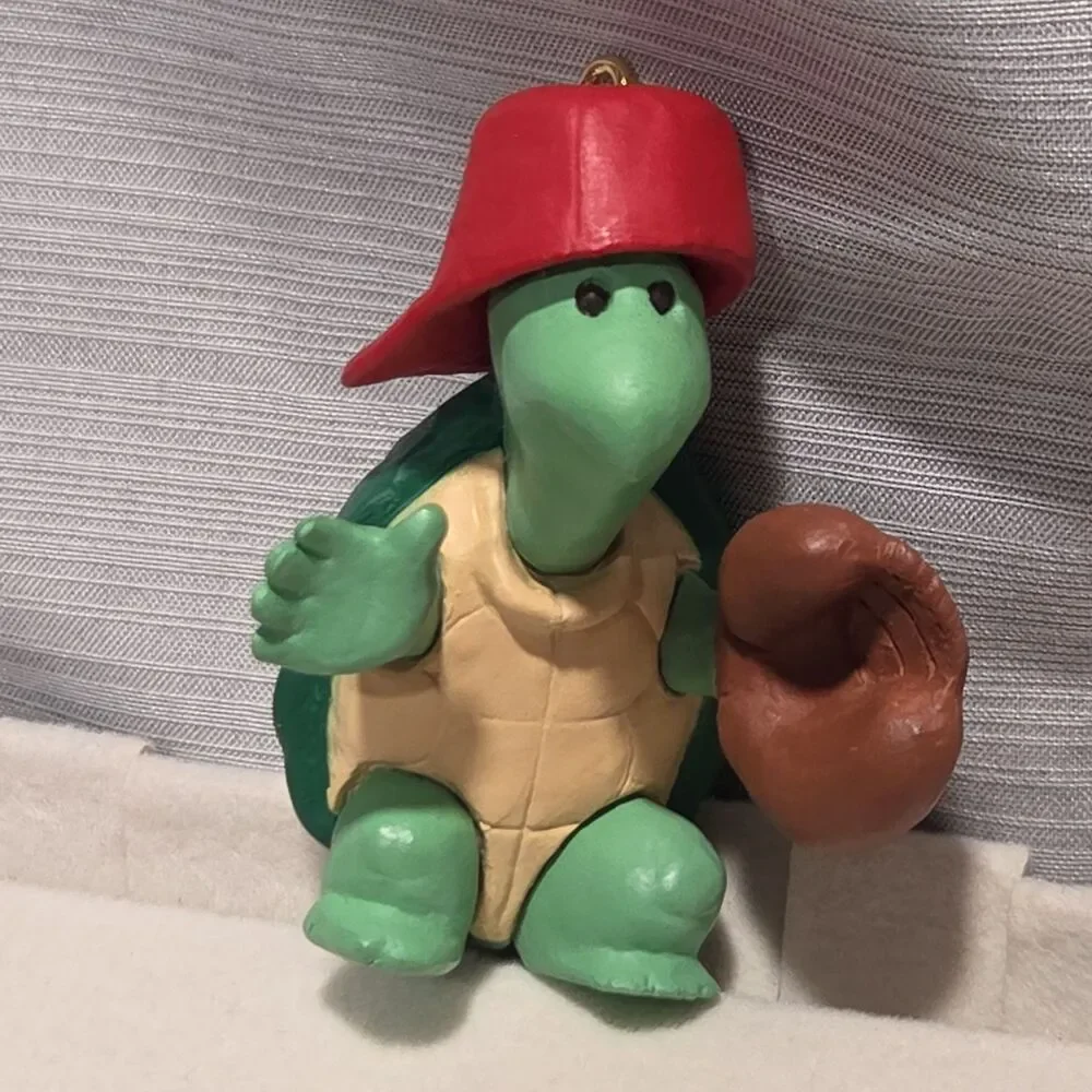 Vintage Hallmark Keepsake Ornament All Star 1991 Baseball Turtle No Box QX5329